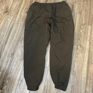 VTG 90s Izod Green Nylon Cinch Ankle Jogger Track Windbreaker Sweatpants Size L